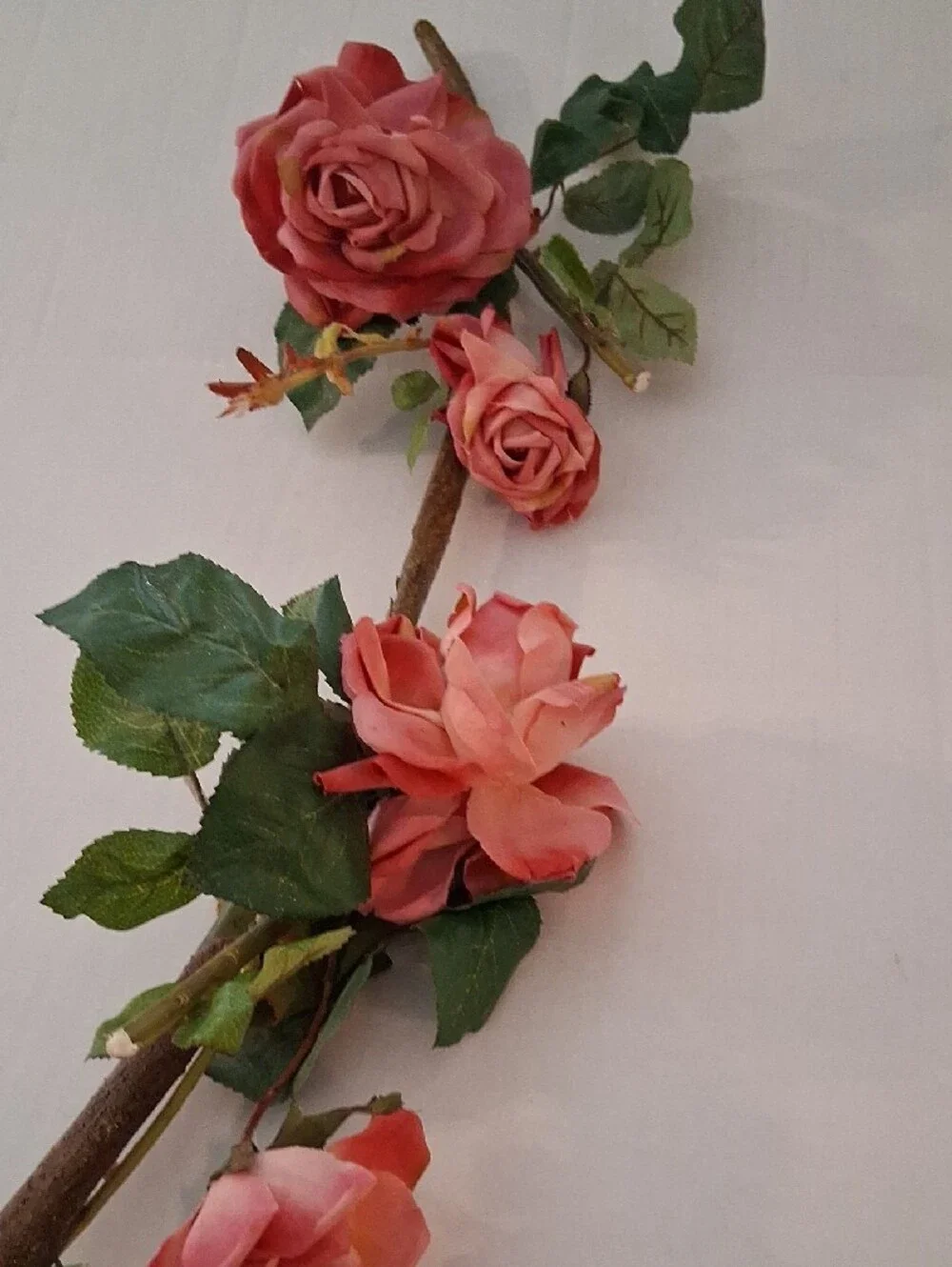 1 Lot of 6 Pink Artificial Rose Vine Garland - Home Accents